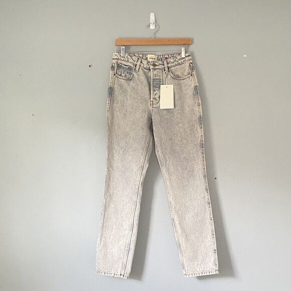 Sezane Denim - Sezane Jeans Womens Size 29 High Rise Denim The Blue Green Jean Bleach NEW
